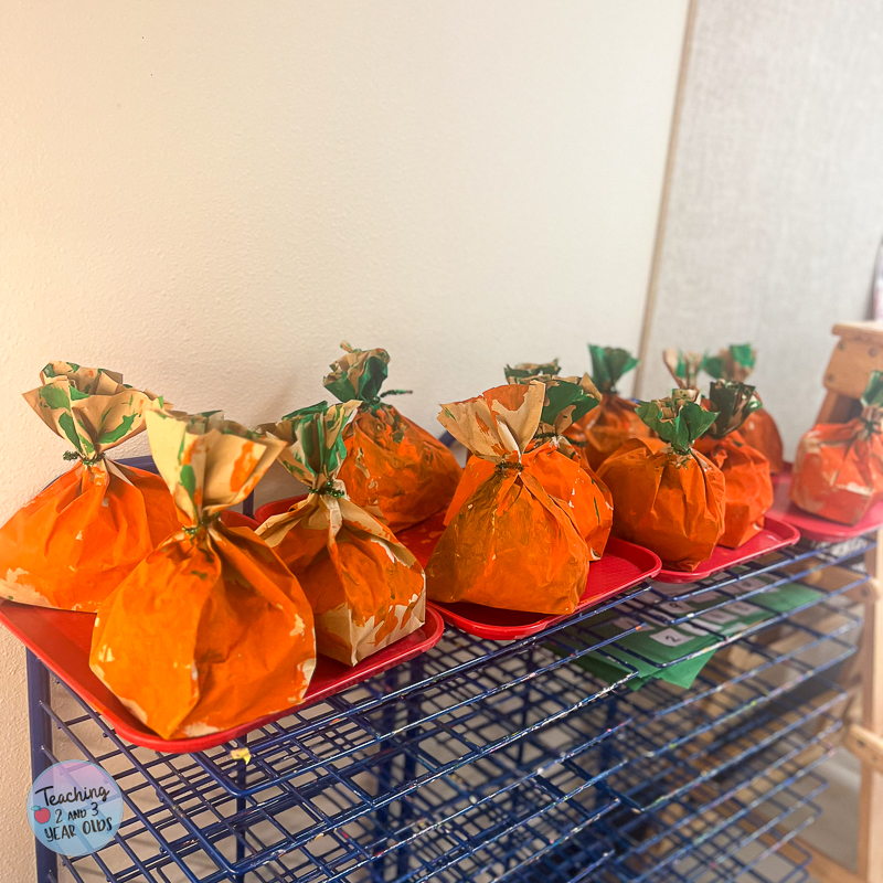 paper bag pumpkin art